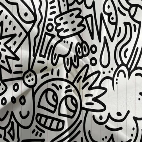 Housses de couettes microfibr parure de lit 220x240cm graffiti imprimé 3D fermeture éclair - 8