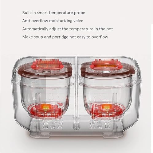 1.5L Pennello di Riso con Doppio Vaso Interno, temporizzatore 12H e Tenere Caldo, Rivestimento Non-Stick, Touch Control, Multi-Function per Uso familiare