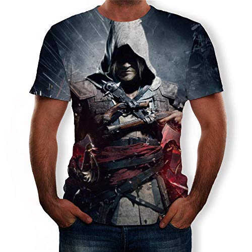 matadobody Tshirt Homme Assassin's Creed 3D Manches Courtes Col Rond Imprimé Numérique Hommes-T3062_L Cover