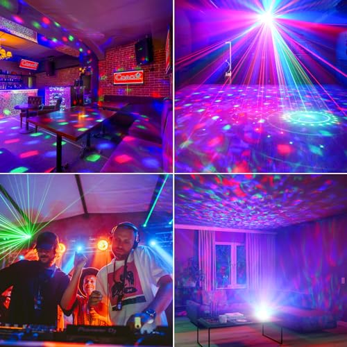 Ehaho Discolicht Partylicht L2900 RGB Discokugel LED Stroboskop Partylicht 3D RGB Partylichter mit Musikgesteuert Fernbedienung und DMX 512 für Disco Party DJ Show Hausparty Familientreffen Hochzeit