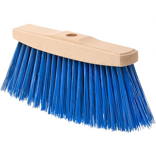 Outdoor Broom Head - Heavy Duty 9.85' Sweeping Wooden Broom Head with Stiff Bristles - Fits Standard...