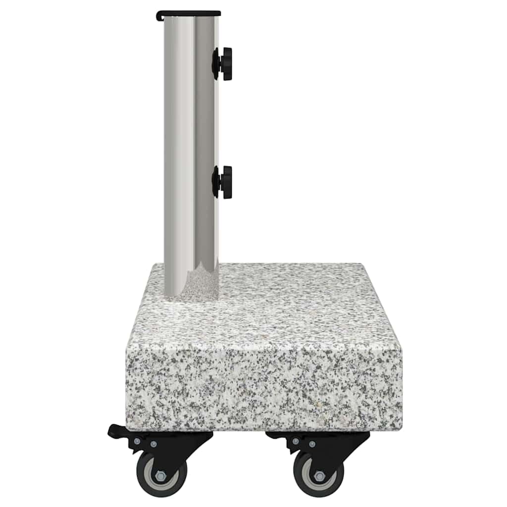 Supporto per ombrellone grigio in granito, 45 x 25 x 45 cm, con ruote, stabile, per giardino, balcone, terrazza, base pesante, resistente alle intemperie e facile da spostare