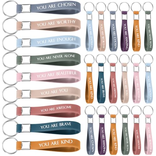 Inbagi 30 Pcs Inspirational Quote Keychains Motivational Key Rings Employee