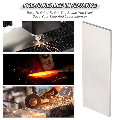 PATIKIL 4er-Pack Federstahl 1095 für Messerherstellung, 4 x 1 1/2 x 1/8 Stahlblech für DIY-Blankblech, professionelle und Hobbynutzung
