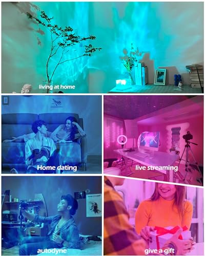 KIANDQU Projetor Aurora Aurora da Northern Lights, projetor de ondas do oceano, lâmpada noturna LED