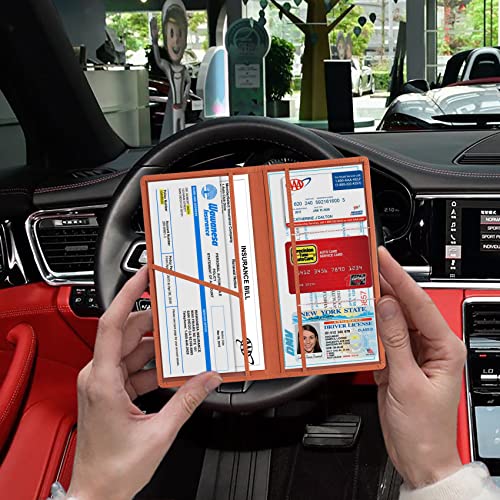 Image of TOURSUIT Car Registration & Insurance Card Holder, Brown