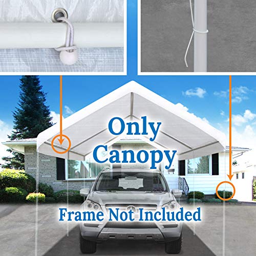 Benefitusa 10'X20' Carport Replacement Canopy Garage Top Tarp Shelter Cover, Canopy Only (W/Edge) #TOP5