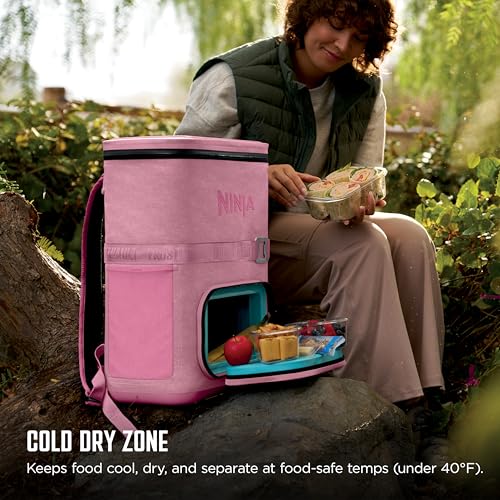 Image of Ninja FrostVault Go Can Soft Cooler, 24 /36 Can, Leak Proof, Built-In Cup Holder, 2 Ice Packs & Dry Storage Drawer, Polyester Insulation, Hiking, Camping, Picnic