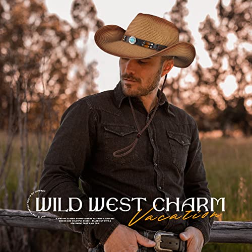 Ew East Water Straw Cowboy Hats For Men Women Cowgirl Hat Cowboy Western Hats For Women Men With Woven Straw Cowgirl Hats #TOP1