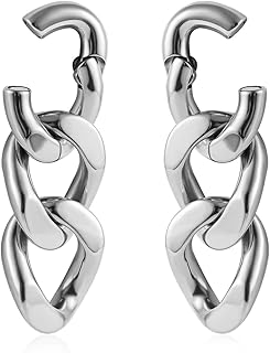1 Pair Chain Link Ear Hangers Weights for Stretched Ear Plugs 2G 0G Gauges Expander Stainless Steel Piercing Earrings Women Man Fashion Jewelry
