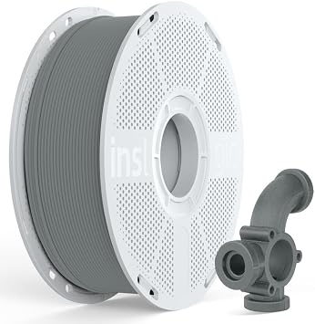 Inslogic PA6-GF25 Nylon Filament Reinforced with Glass Fiber 1.75mm, High-Temp 3D Printing Material with 210C HDT, 1kg Spool Filament, Tough & Heat-Resistant, for Industrial FDM Printers Grey