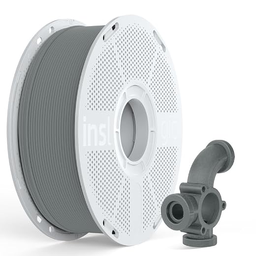 Inslogic PA6-GF25 Nylon Filament Reinforced with Glass Fiber 1.75mm, High-Temp 3D Printing Material with 210°C HDT, 1kg Spool Filament, Tough & Heat-Resistant, for Industrial FDM Printers (Grey)