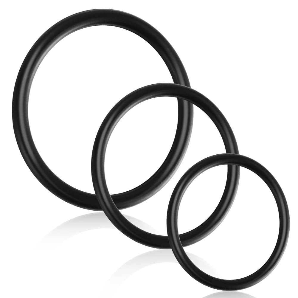 Soxeeh ペニスリング コックリング シリコン製 リング 3点セット 高弾力 通気性 脱落防止 男性用 巻き込み防止 大人のおもちゃ（ブラック）