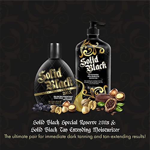 Millennium Tanning Solid Black 200X Tanning Lotion & Tan Extender Lotion, 13.50 & 18.25 Fluid Ounces
