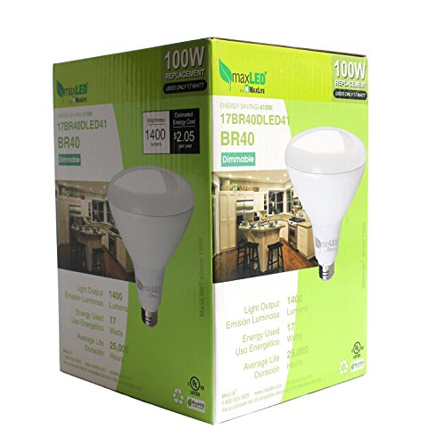 Maxlite 17Br40Dled41 17W Dimmable Br40 4100K Led Light Bulb #TOP2