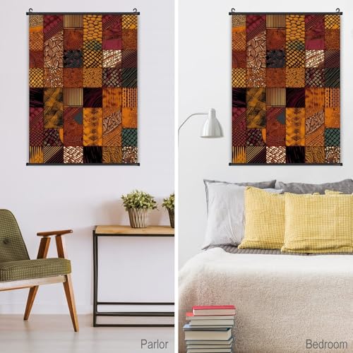 Poster style africain patchwork 40x60 cm avec crochet amovible - 5