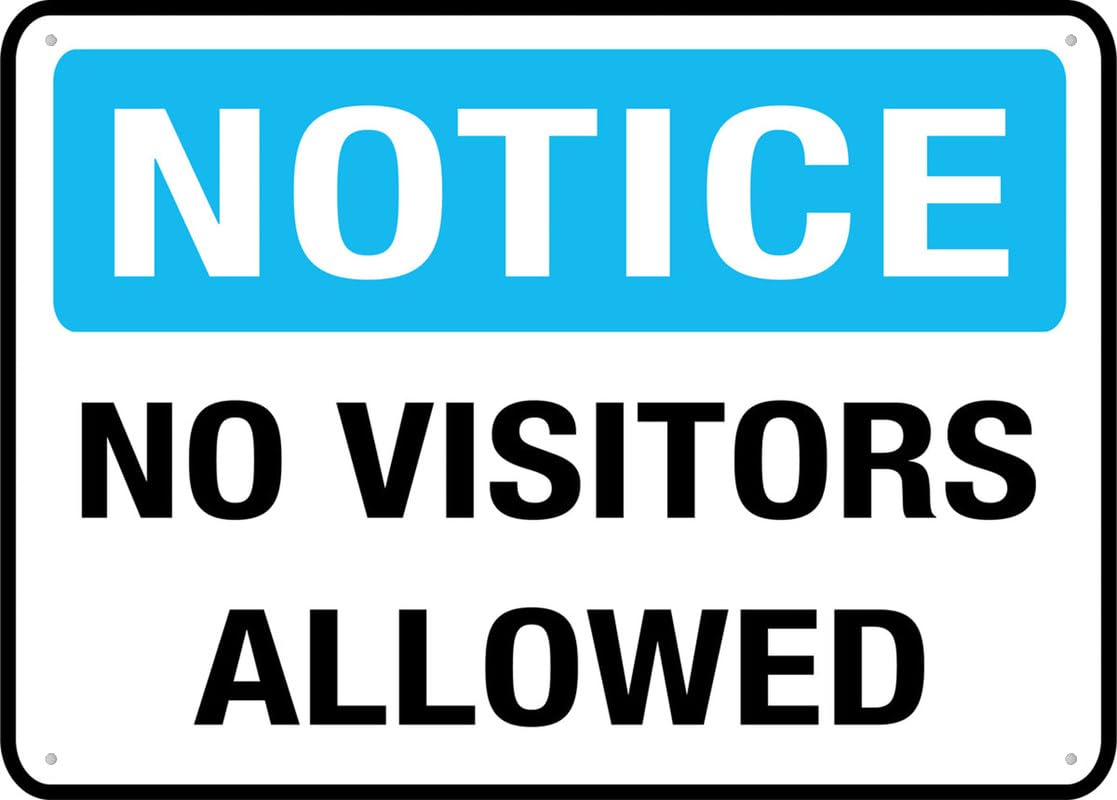 No Visitors Allowed Aluminum Metal Sign 12"x8" Rust-Free Pre-Drilled Holes Weather Resistant For Home/Office/Business/Yard Use