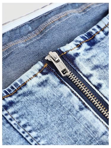 Image of WDIRARA Girl's Y2K 2 Piece Outfits Bandeau Tube Tops Jeans Denim Sets A Line Pleated Mini Skirt Set