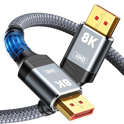 Capshi 8K 4K DisplayPort Cable 1.4, 2-Pack 6.6FT DP Cord (VESA Certified, 8K@60Hz, 4K@144Hz, 2K@240Hz/165Hz), 32.4Gbps High Speed Display Port Cable for Gaming Monitor, HDR/FreeSync/G-Sync, Grey
