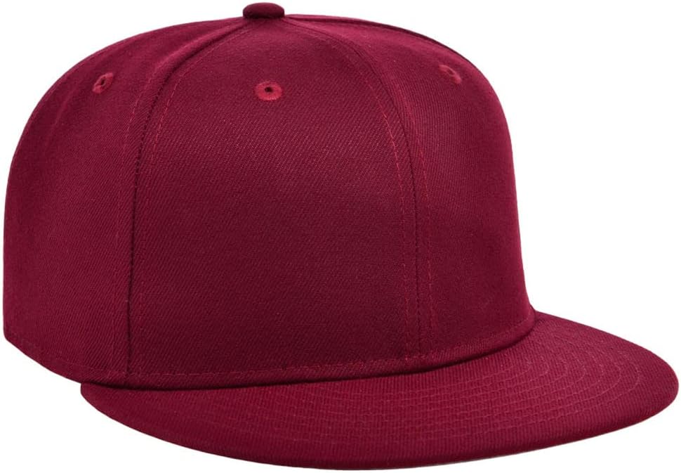 Lids Blank Full Court w/Colored Under Visor Fitted Cap Maroon/Grey - Image 3