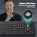 TECKNET Bluetooth Keyboard Rechargeable, 4-Device (2.4G+BT) Wireless Keyboard, Full Size Computer Keyboard with Stand, Ultra-Slim Quiet Typing, for PC/Laptop/Smart TV/Phone/Tablet, 12 Hotkeys
