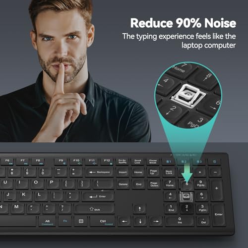 Image of TECKNET Bluetooth Keyboard Rechargeable 4-Device (2.4G+BT)