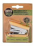 Onyx and Green Mini Stapler with 1000 Staples, Bamboo (4803)