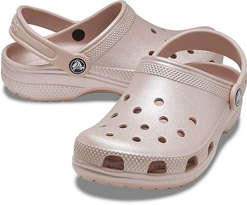 Image of Crocs Kids Classic Glitter Clogs, Pink Clay Shimmer, 11 Little Kid