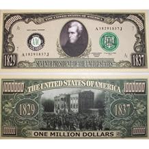 American Art Classics Andrew Jackson Million Dollar Bill in Banknote Protector