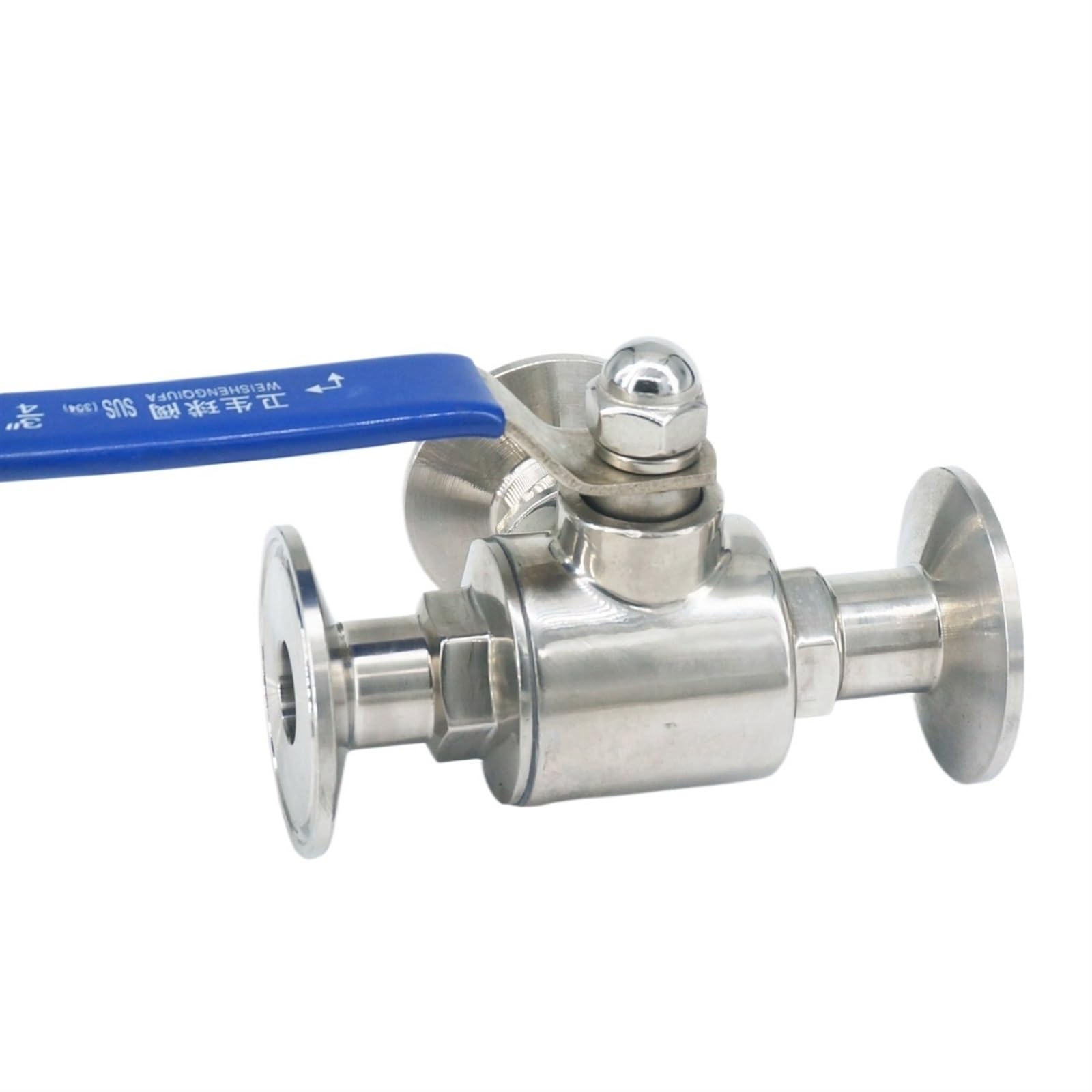 Ajuste de tubo 19mm, 3/4 ", diámetro exterior x 1,5", Tri abrazadera en T, válvula bola puerto T/L 3 vías, mango Manual sanitario acero inoxidable SUS 304, elaboración casera(L-Port)