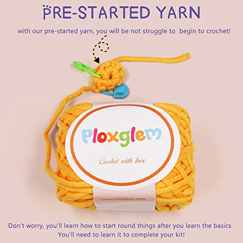 Ploxglem Beginner Crochet Kit For Adults: Complete Crochet Starter Kit For Adults And Kids With Easy To Crochet Yarn And Crochet Hook Step-By-Step Video Tutorials-Adorable Pika Doll #TOP3
