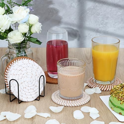 Boho Absorbent Drink Coasters, Set of 8