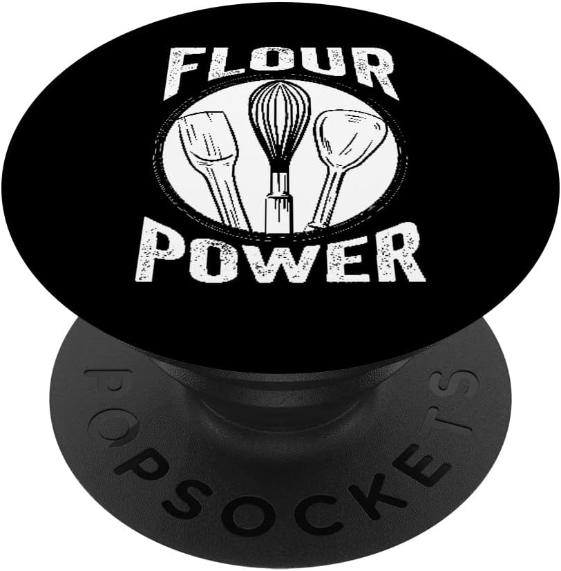 Flour power baking cooking bread making chefs PopSockets Swappable PopGrip