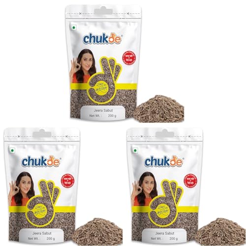 Image of Chukde - Jeera Sabut (Cumin)| Whole Spices | Ideal for Vegetarian, Meat, and Rice Dishes, Snacks, and Beverages | Digestion Aid, Blood Sugar Regulator, Anti-Inflammatory - 200 Gram (Pack of 6)