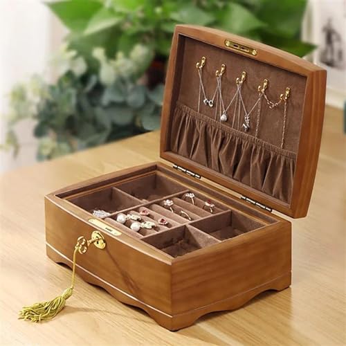 Boîte à bagues en bois double couche : sublimez votre coiffeuse avec cet écrin rétro - 3