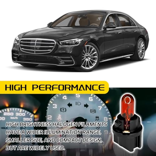 image for QQWD 20PCS T5 17 57 86 Halogen Instrument Cluster Bulbs Kits, 12V Dash