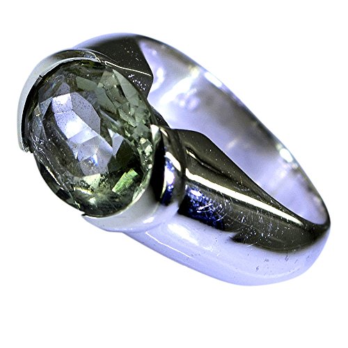 Bague améthyste verte véritable de qualité supérieure en Pierre naturelle