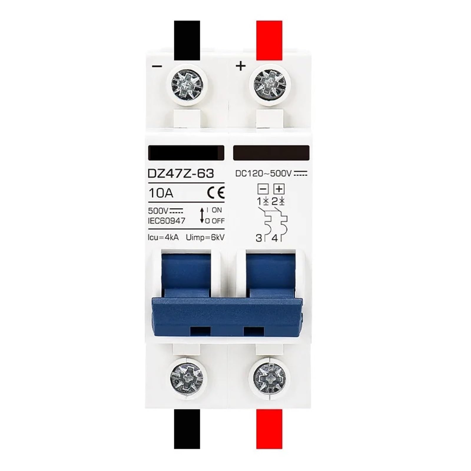 LEOTNNDQ 1PCS Solar Circuit Breaker Photovoltaic PV Switch MCB DC 500V 16A 32A 40A 50A 63A 100A 125A Air Switch 100A 125A(1P-DC500V,40A)