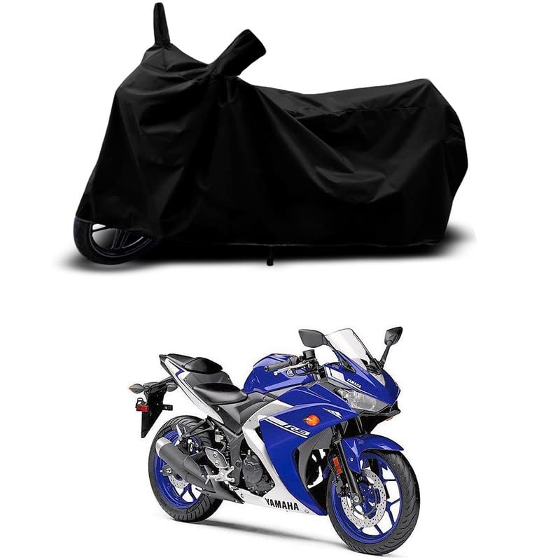 Image of 100% Scratchproof /UV-Rays /Heat Protection /Birds Dropping /Water Resistant /Dust Proof /Waterproof /Full Bike Scooty Two Wheeler Body Cover Compatible for R3 All Varients[Black]