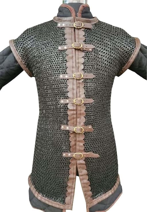 Generic Chainmail Shirt, 9 mm Flat Riveted with Washer, Sleeveless Long Length Chainmail Shirt, Easter Day Gifts