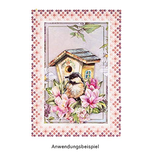 Ideen mit Herz Diamond-Painting-Lineal, mit Blumen-Raster, für runde Steine, 22,5cm x 5 cm