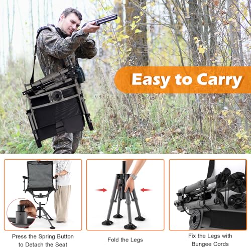 Image of Tangkula 360 Degree Swivel Hunting Chair with Shooting Rest