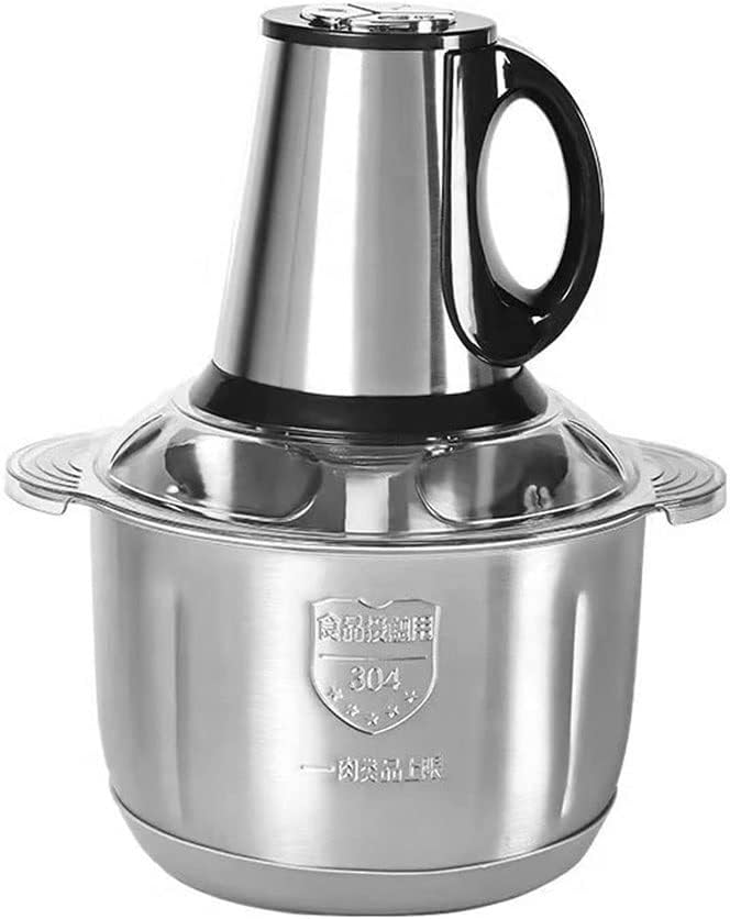 Food Chopper Electric, Food Processor with 5L Stainless Steel Bowl, Stainless Steel Blades for Meat, Vegetable, Onion and Garlic, 3-Speed Blender Grinder, 350W