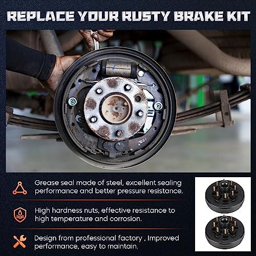 Youxmoto Trailer Brake Drum Kit 8-Hole 6.5" Bolt Circle, Replaces 12" X 2" Trailer Brakes Drum Assembly, for 7,000 lb.Axle, Fits 12 inch Trailer Brake Drum by Youxmoto - Image 9