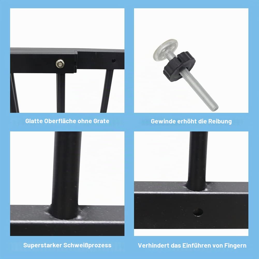 Fenstersicherheitsstangen, Fairy Baby Französisches Balkongeländer Innenfenstergitter Balustraden Fensterschutzschiene Fensterstangen Fensterschutz für Kinder (57 cm - 92 cm, Schwarz)