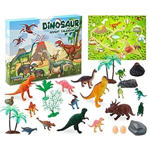 KreativeKraft Adventskalender 2020, Adventskalender Dino, Leuke Kerst Kalender met Dinosaurus Speelfiguren, Advent…
