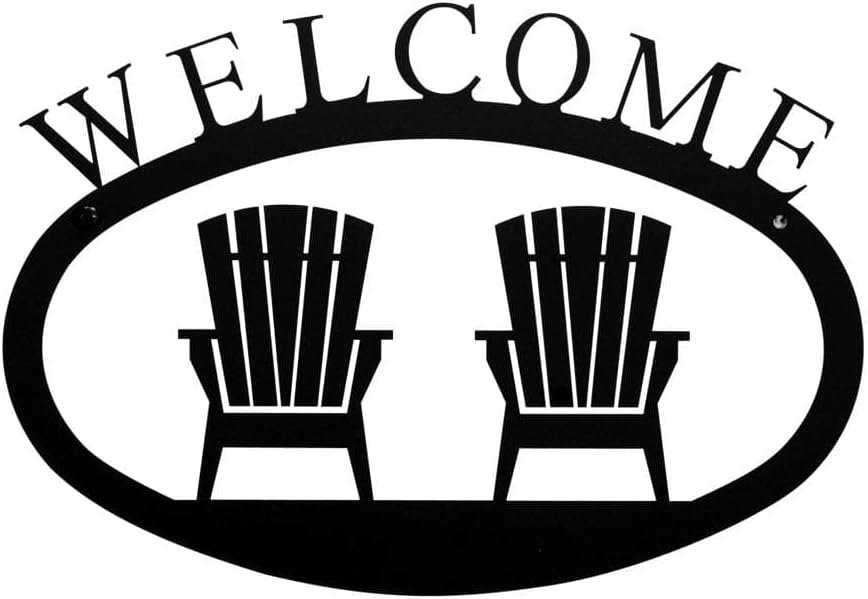 Village Wrought Iron Chairs Welcome Home Sign Small