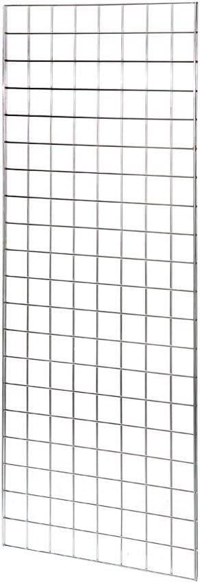 Full Chrome Super Heavy Duty Grid Mesh Wall Mesh Display Wall Panel Retail Shop Display-5ft High x 2ft Wide-1 Panel