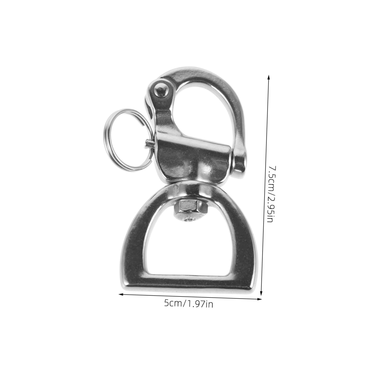 balacoo Marine Yacht Shackles Stainless Steel Buckle Rotating Spring Shackle Boat Hook for Docking Multi-use