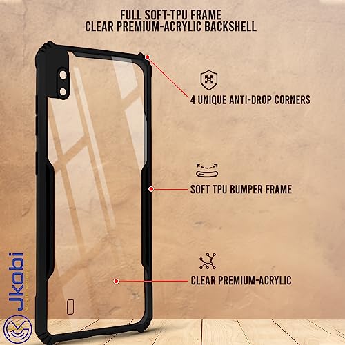 Image of Jkobi Back Cover Case for Samsung Galaxy A10 (Shockproof with Polycarbonate Clear Panel | Professional Black)